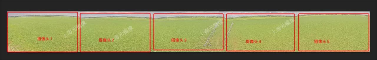 拼接前 · 五路独立视频画面